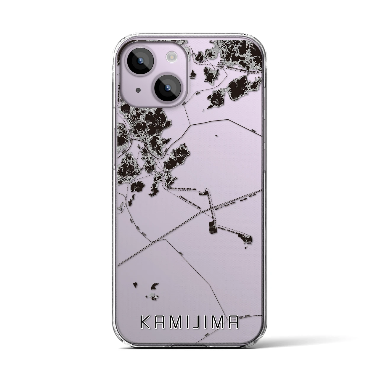 【上島(愛媛県)】地図柄iPhoneケース(クリアタイプ)