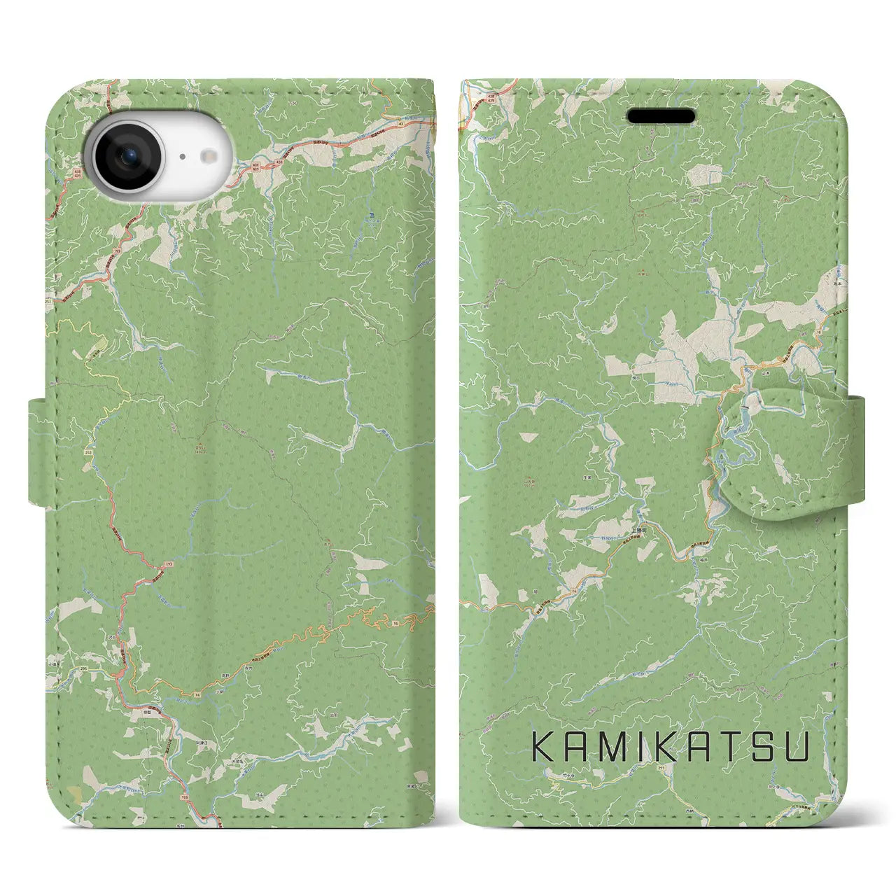 【上勝(徳島県)】地図柄iPhoneケース(手帳タイプ)