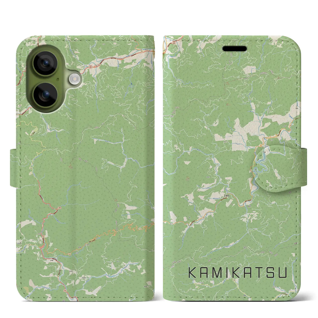 【上勝(徳島県)】地図柄iPhoneケース(手帳タイプ)