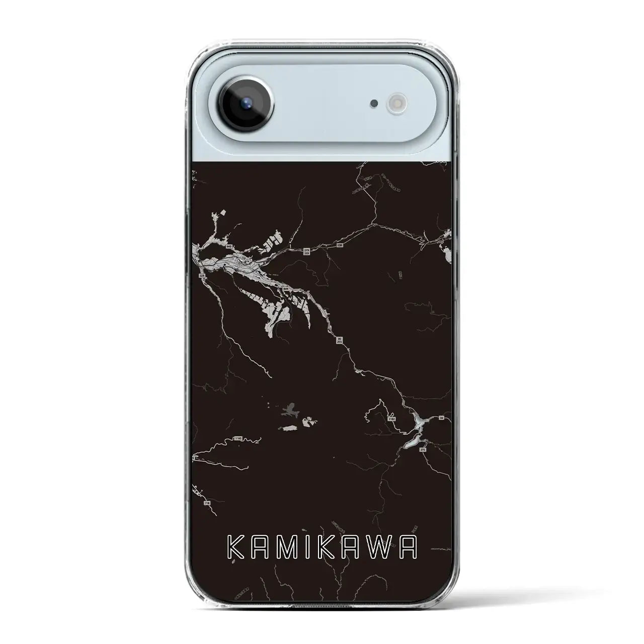 【上川(北海道)】地図柄iPhoneケース(クリアタイプ)モノトーン・iPhone 17 Pro Max 用