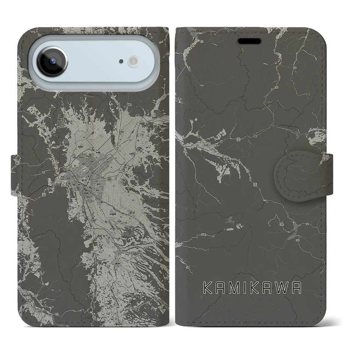 【上川(北海道)】地図柄iPhoneケース(手帳タイプ)