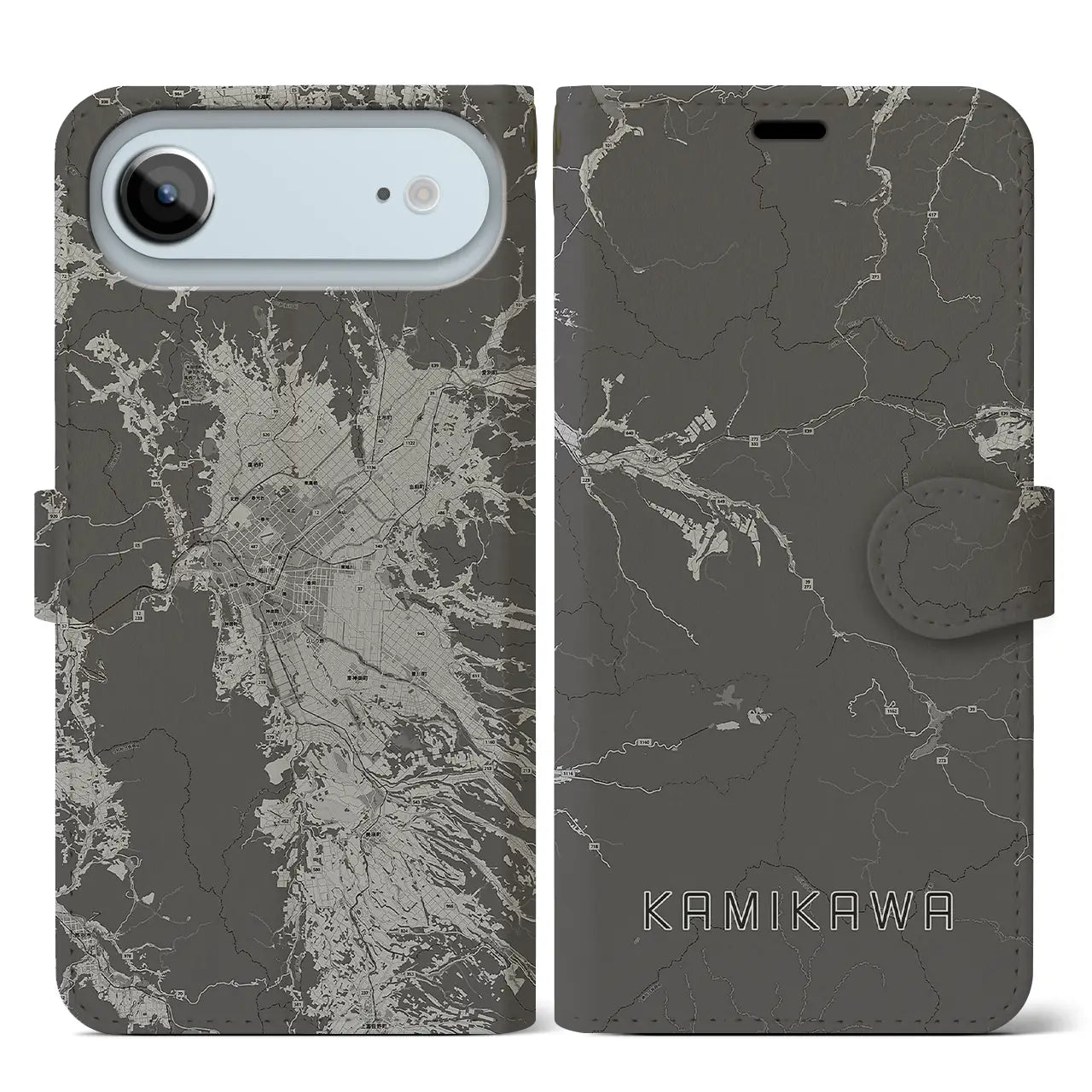 【上川(北海道)】地図柄iPhoneケース(手帳タイプ)