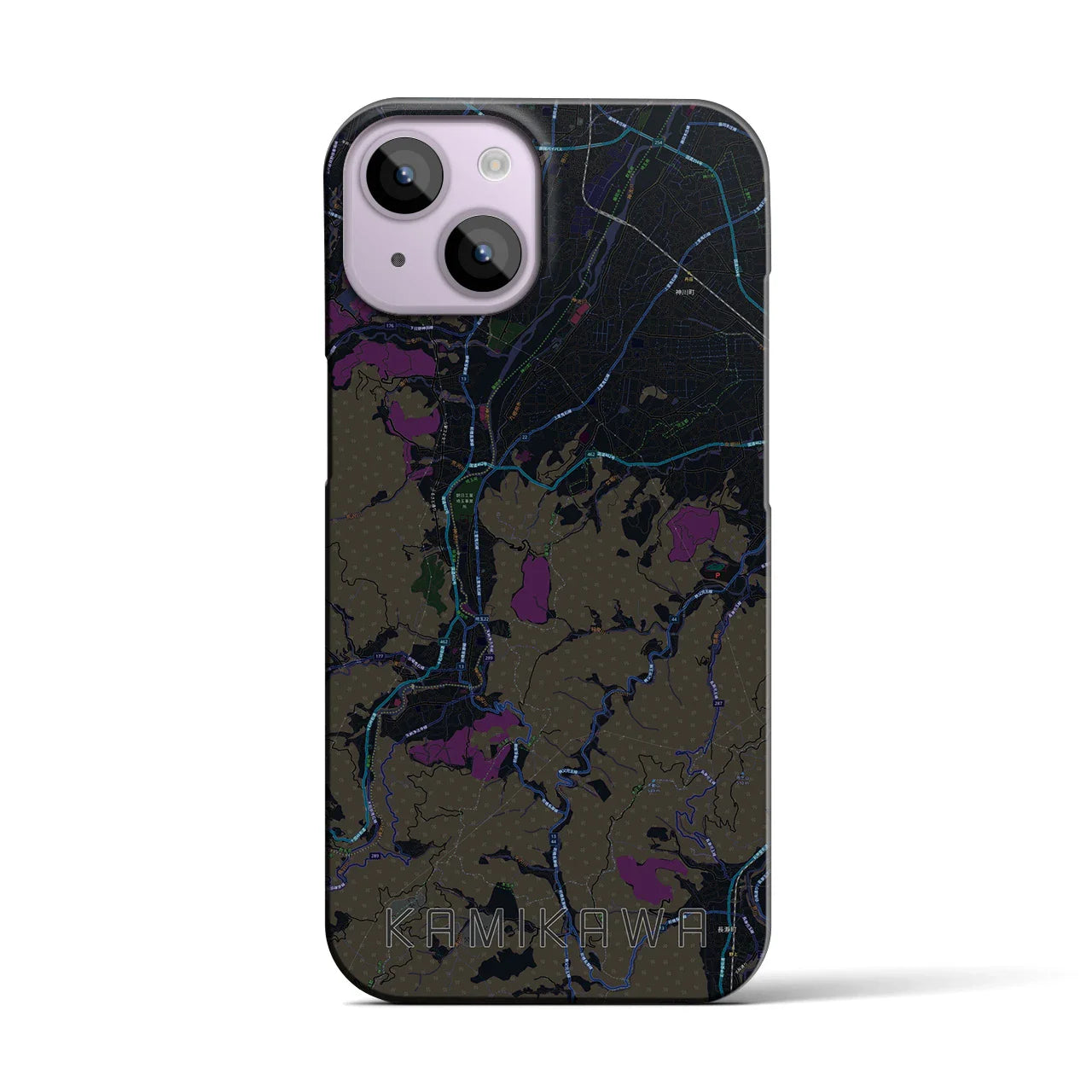 【神川(埼玉県)】地図柄iPhoneケース(バックカバータイプ)