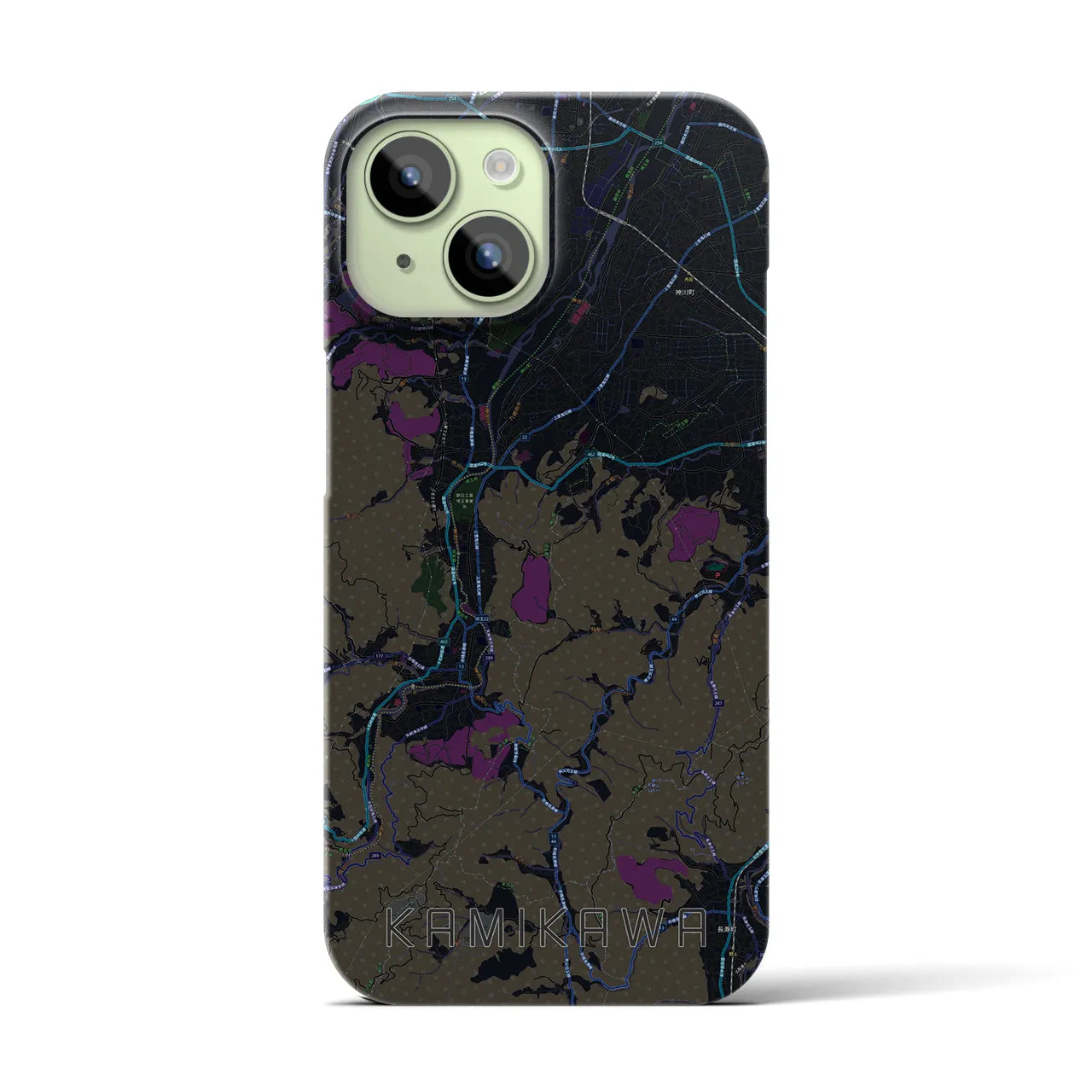 【神川(埼玉県)】地図柄iPhoneケース(バックカバータイプ)