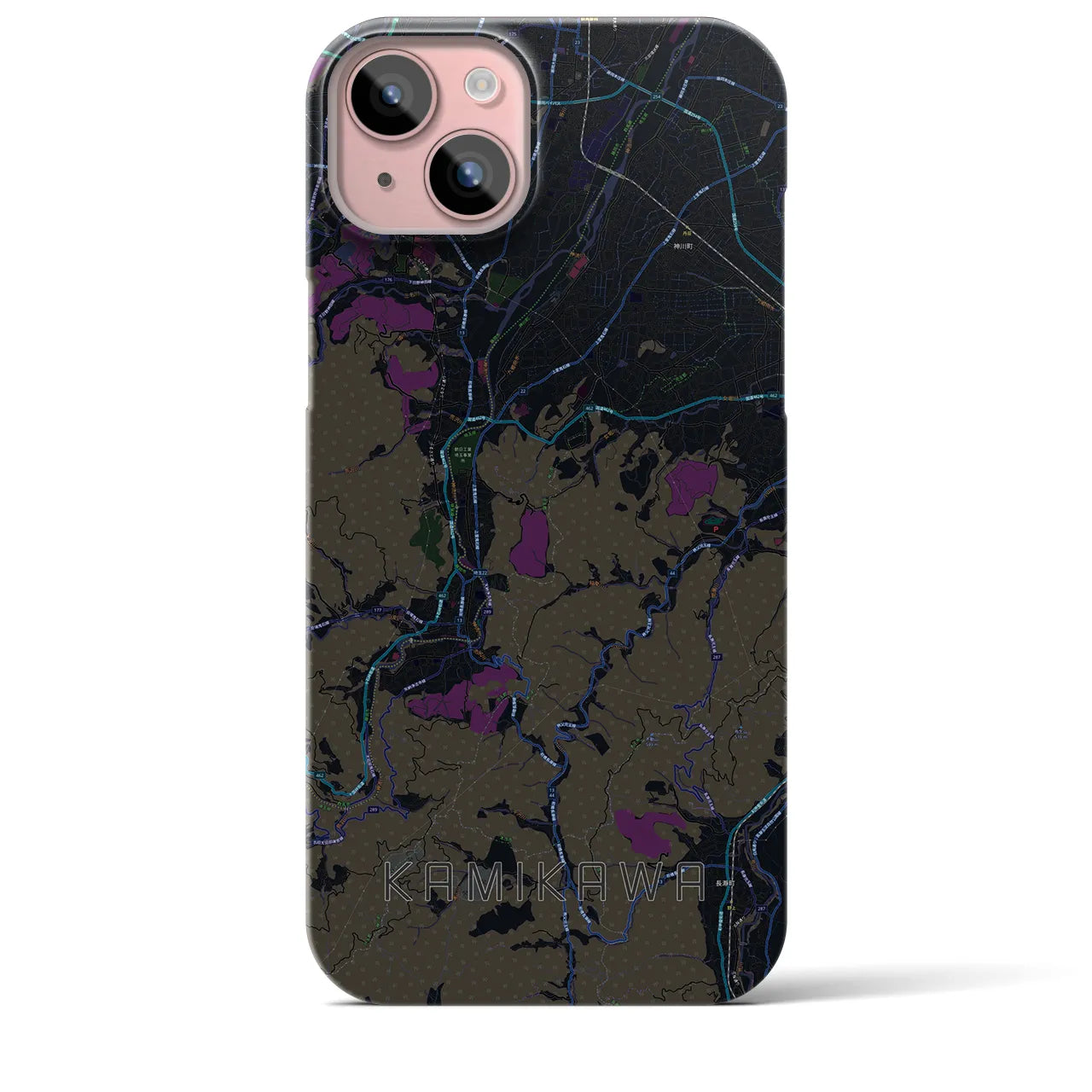 【神川(埼玉県)】地図柄iPhoneケース(バックカバータイプ)