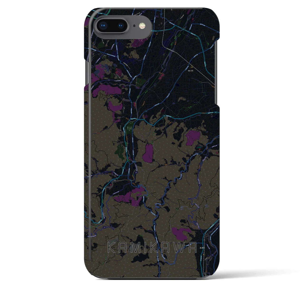 【神川(埼玉県)】地図柄iPhoneケース(バックカバータイプ)