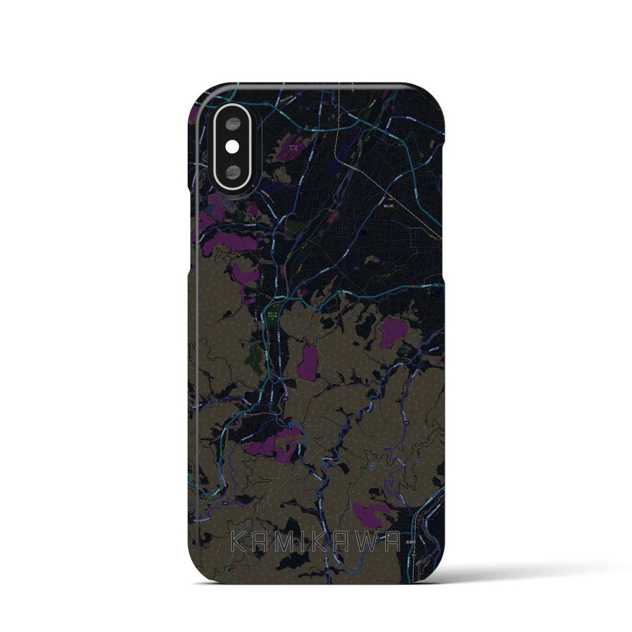 【神川(埼玉県)】地図柄iPhoneケース(バックカバータイプ)