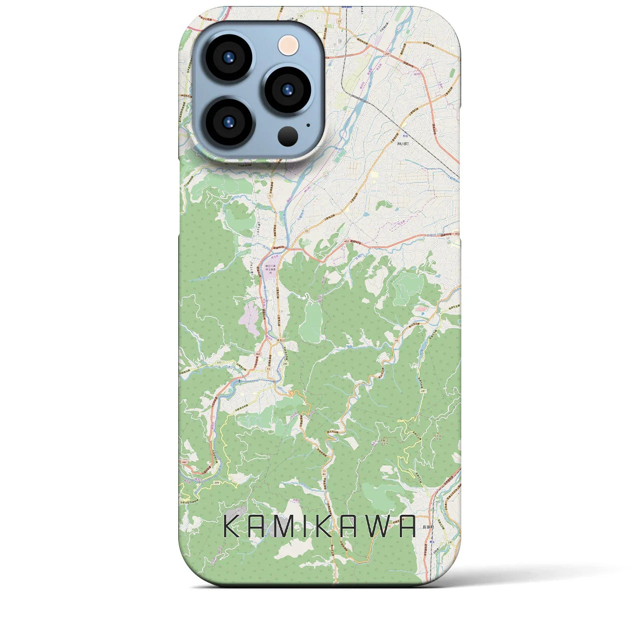 【神川(埼玉県)】地図柄iPhoneケース(バックカバータイプ)