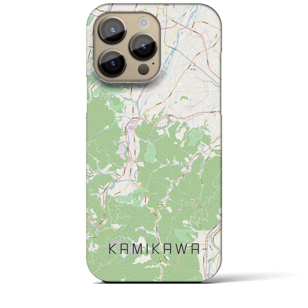 【神川(埼玉県)】地図柄iPhoneケース(バックカバータイプ)