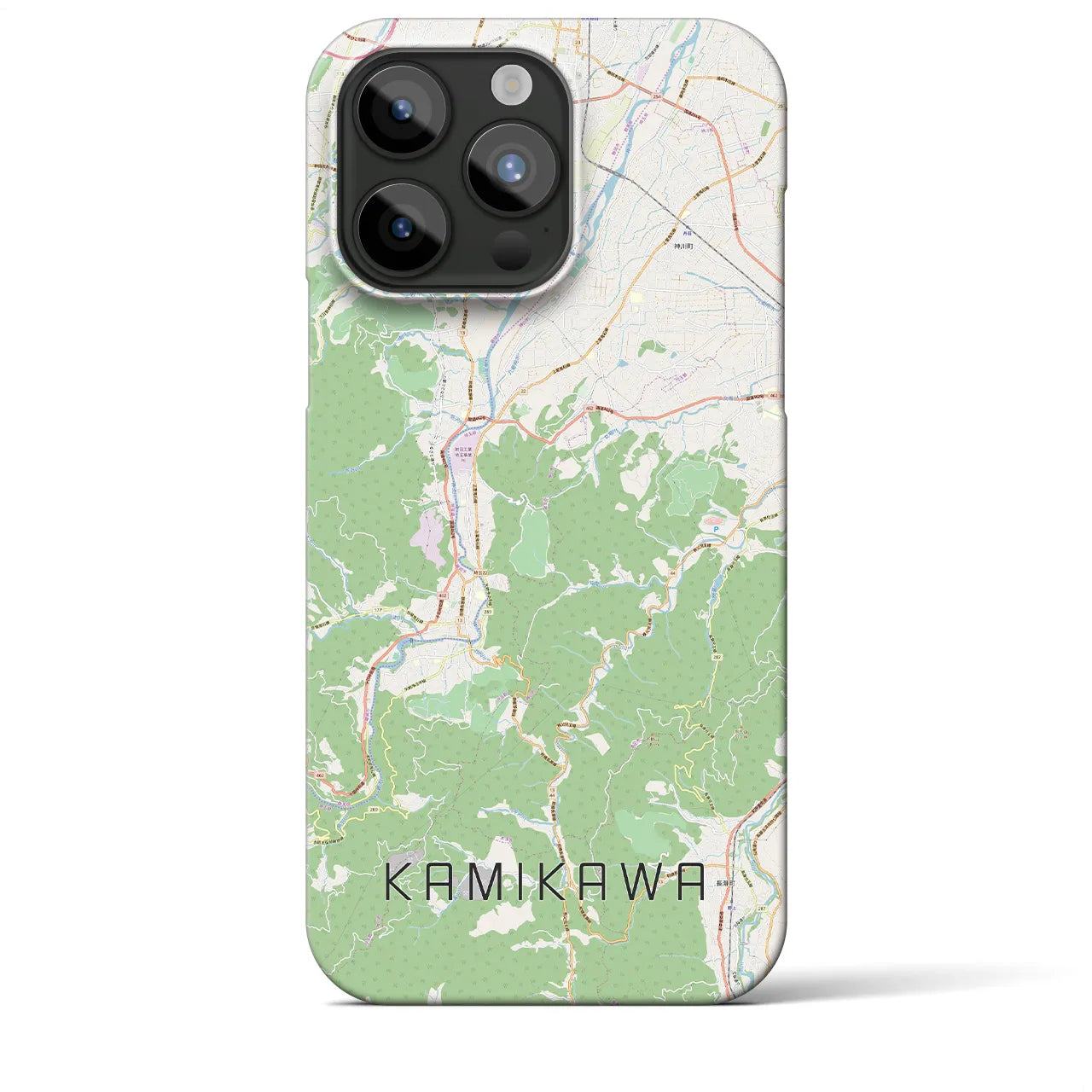 【神川(埼玉県)】地図柄iPhoneケース(バックカバータイプ)