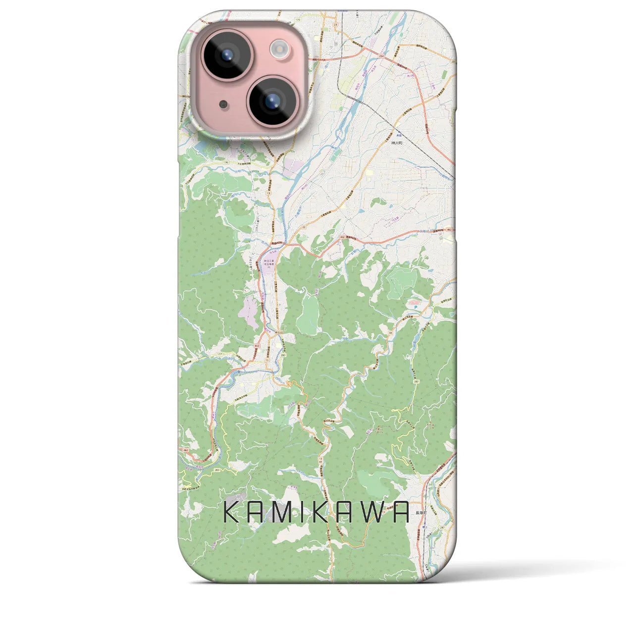 【神川(埼玉県)】地図柄iPhoneケース(バックカバータイプ)