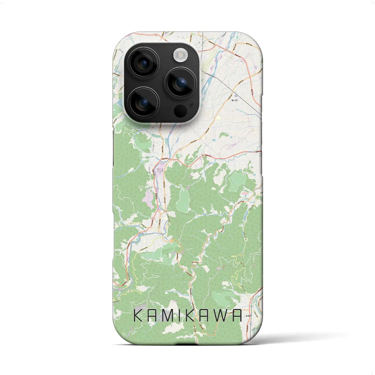 【神川(埼玉県)】地図柄iPhoneケース(バックカバータイプ)