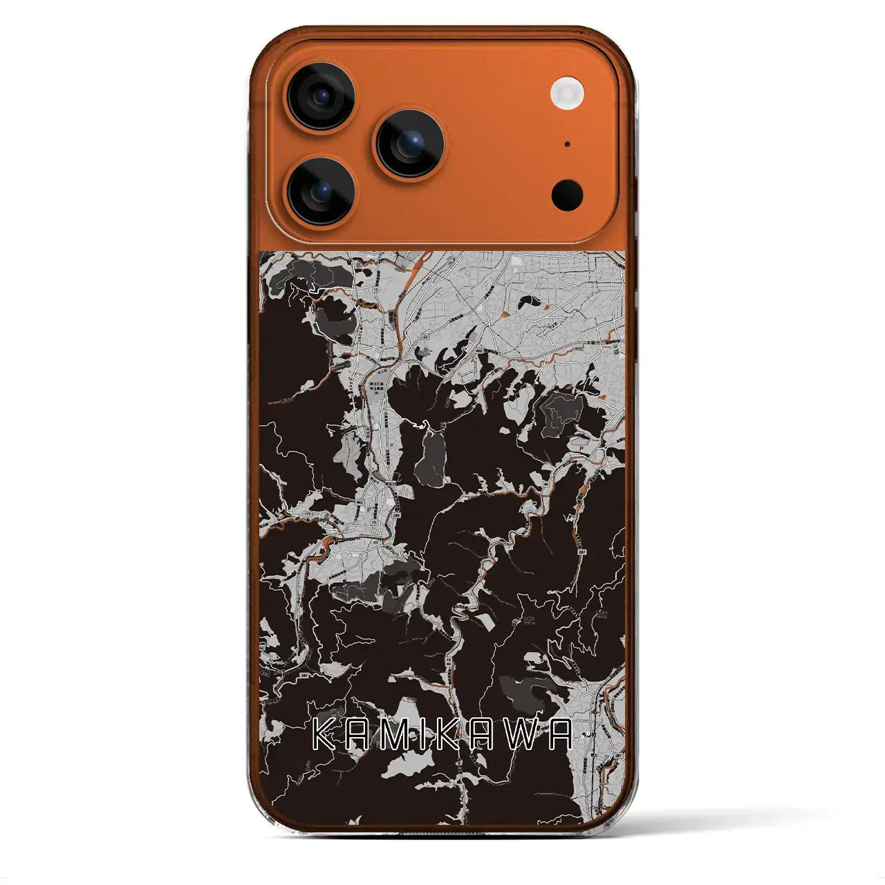 【神川(埼玉県)】地図柄iPhoneケース(クリアタイプ)モノトーン・iPhone 17 Pro Max 用