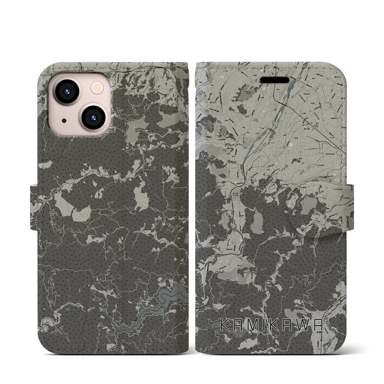 【神川(埼玉県)】地図柄iPhoneケース(手帳タイプ)