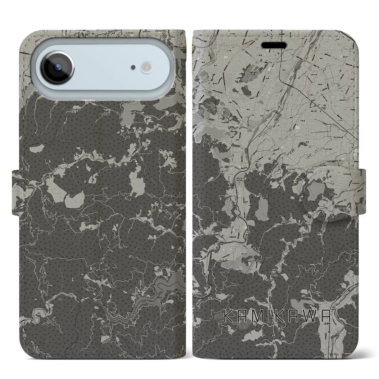 【神川(埼玉県)】地図柄iPhoneケース(手帳タイプ)