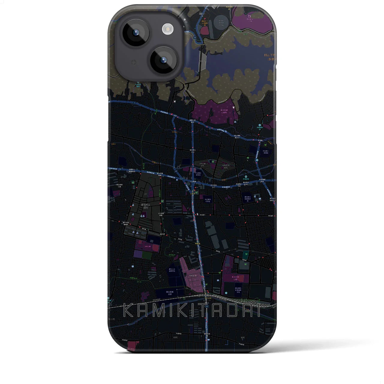 【上北台(東京都)】地図柄iPhoneケース(バックカバータイプ)