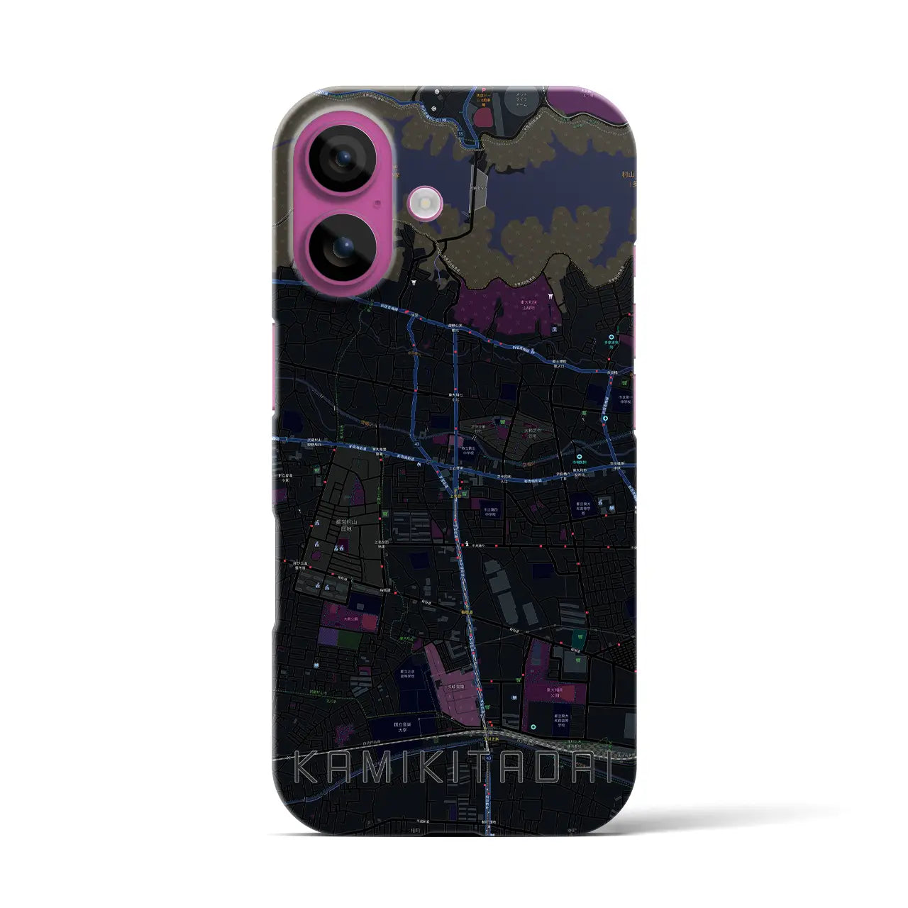 【上北台(東京都)】地図柄iPhoneケース(バックカバータイプ)