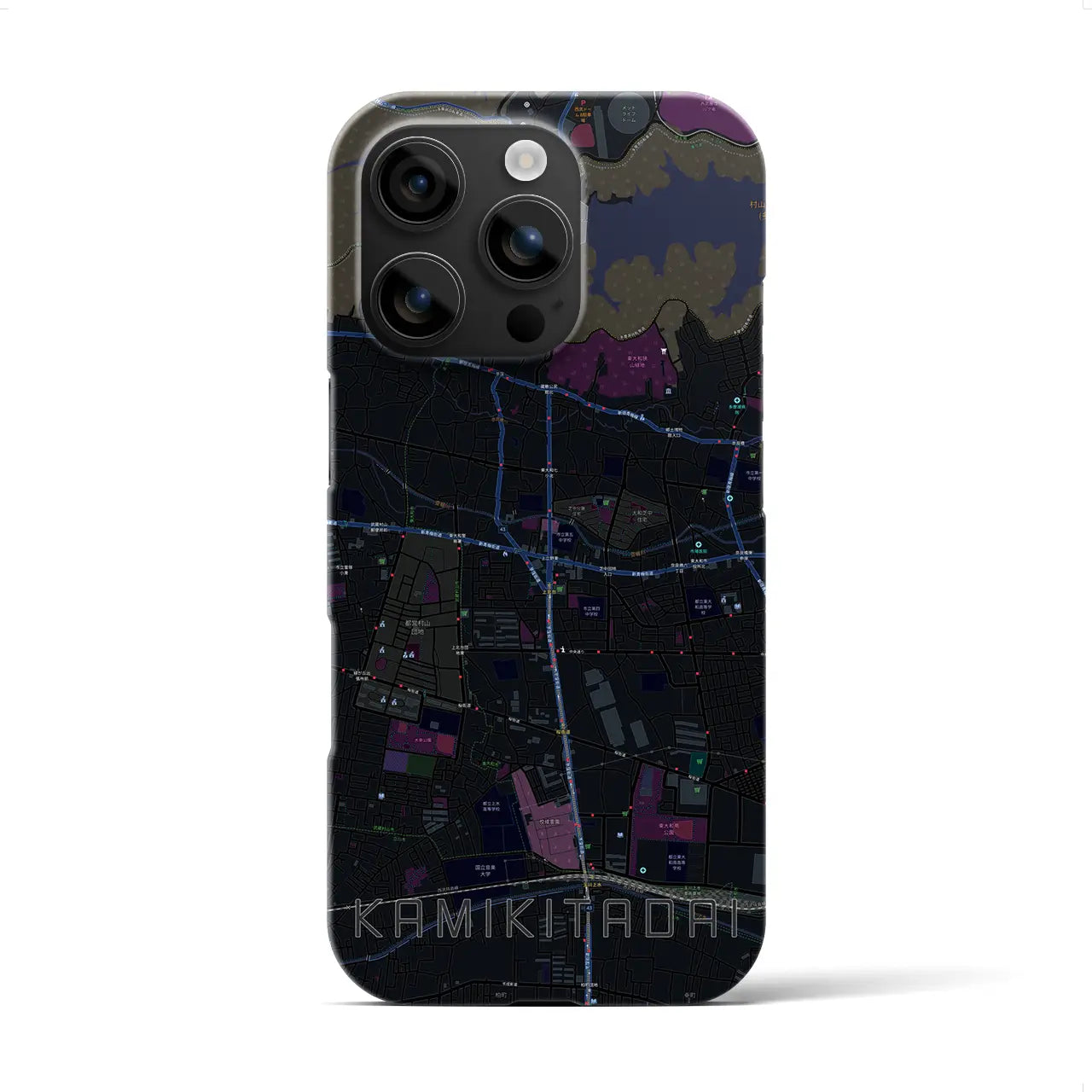 【上北台(東京都)】地図柄iPhoneケース(バックカバータイプ)