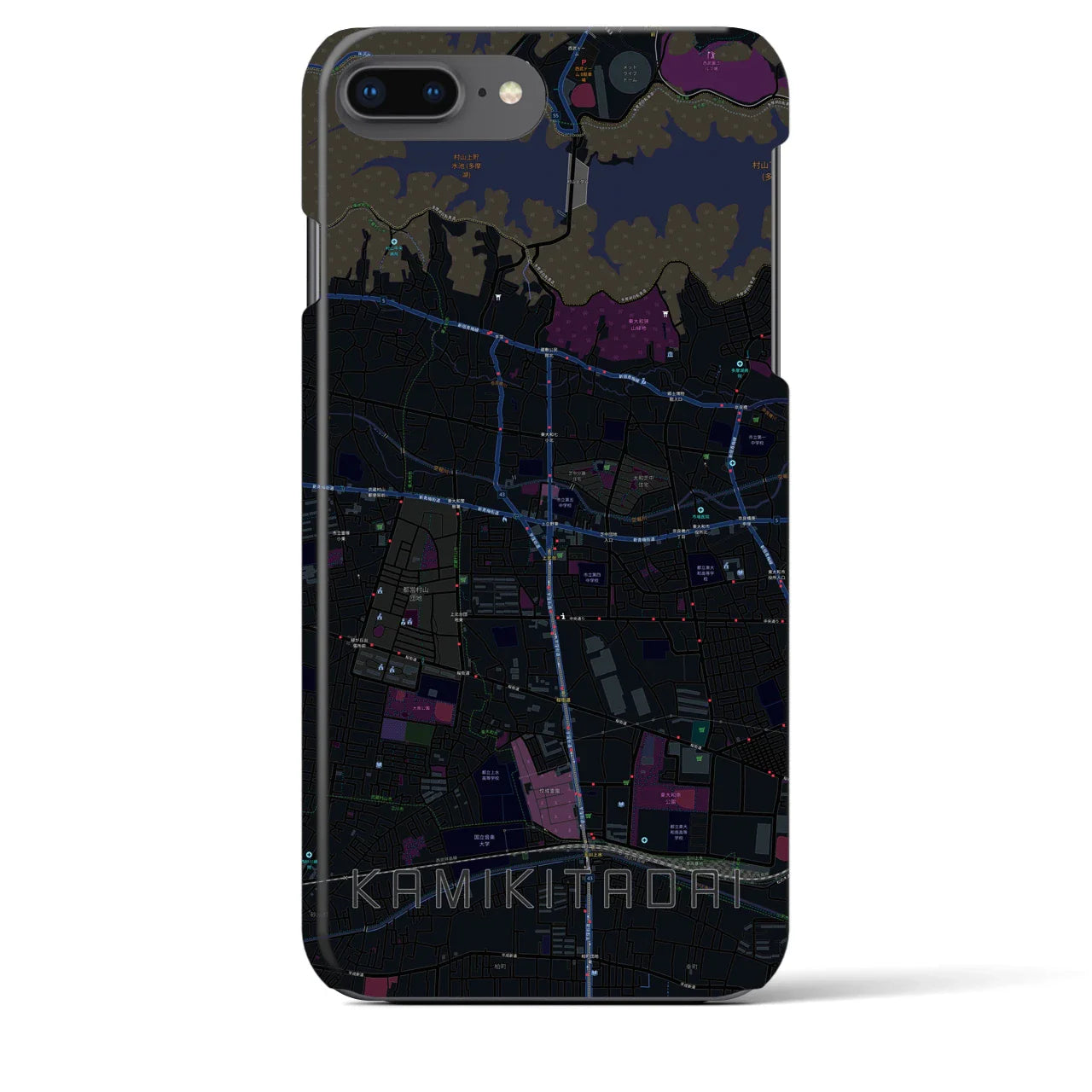 【上北台(東京都)】地図柄iPhoneケース(バックカバータイプ)