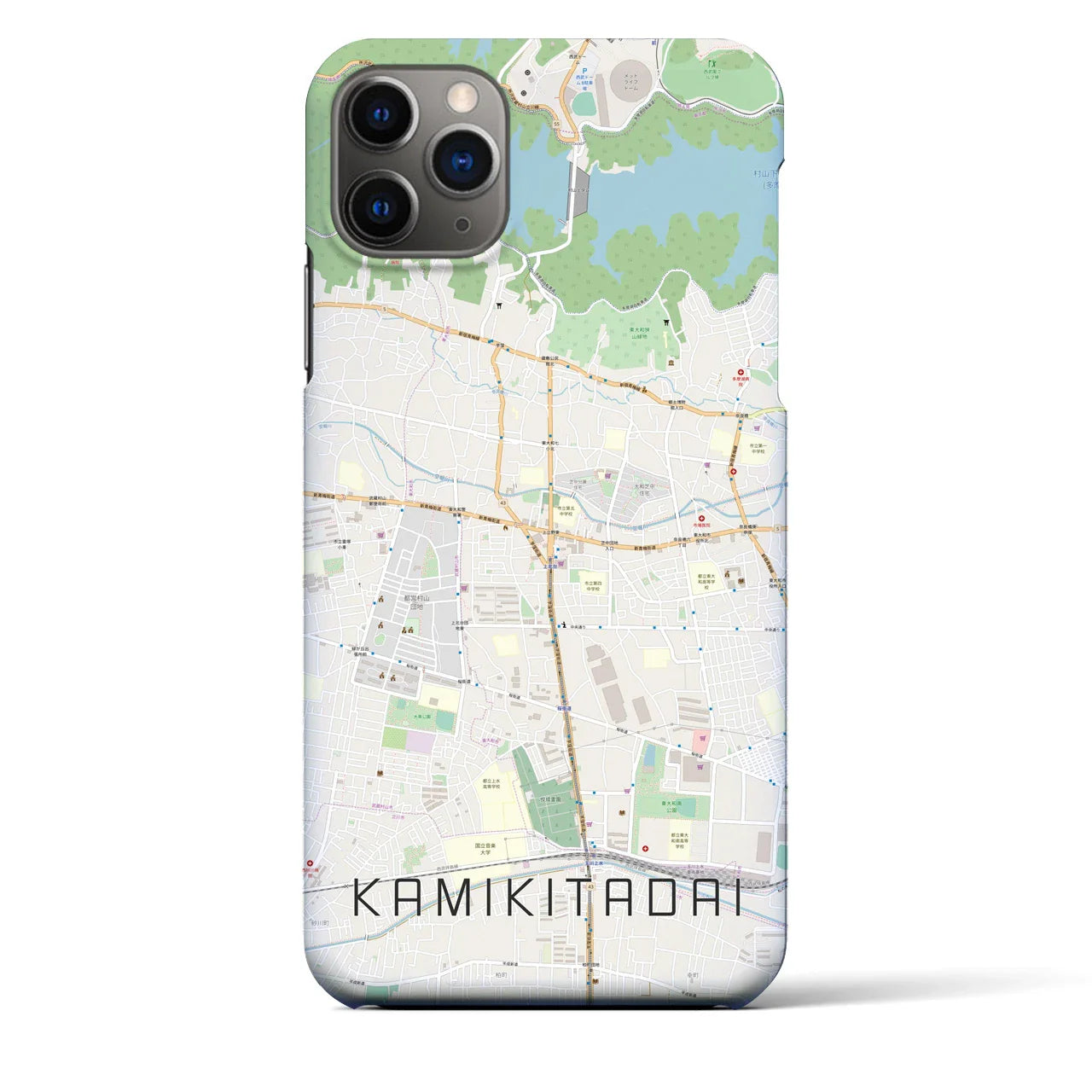 【上北台(東京都)】地図柄iPhoneケース(バックカバータイプ)