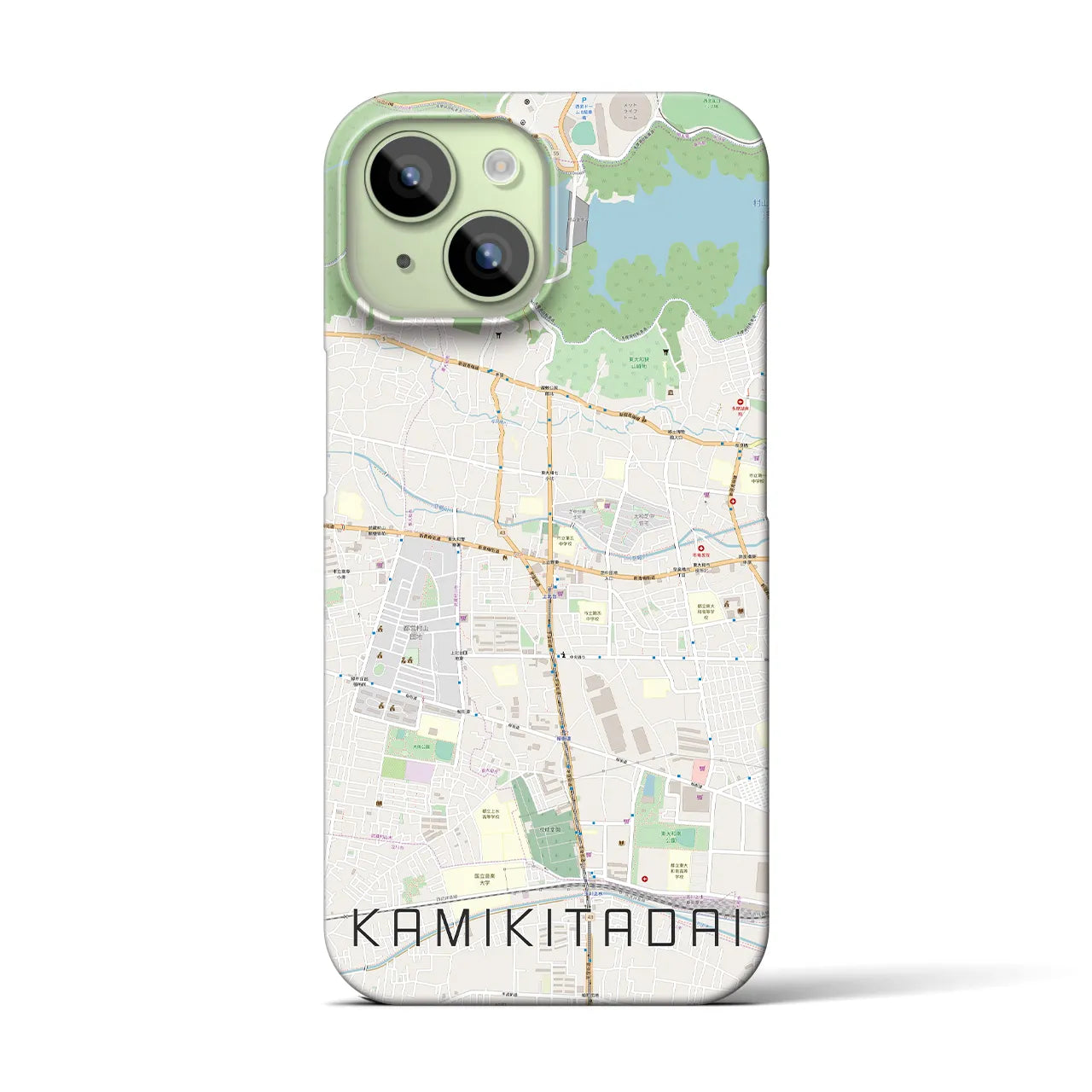 【上北台(東京都)】地図柄iPhoneケース(バックカバータイプ)