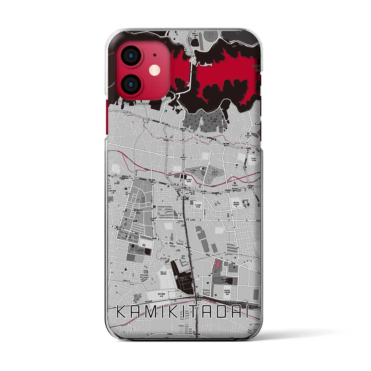 【上北台(東京都)】地図柄iPhoneケース(クリアタイプ)