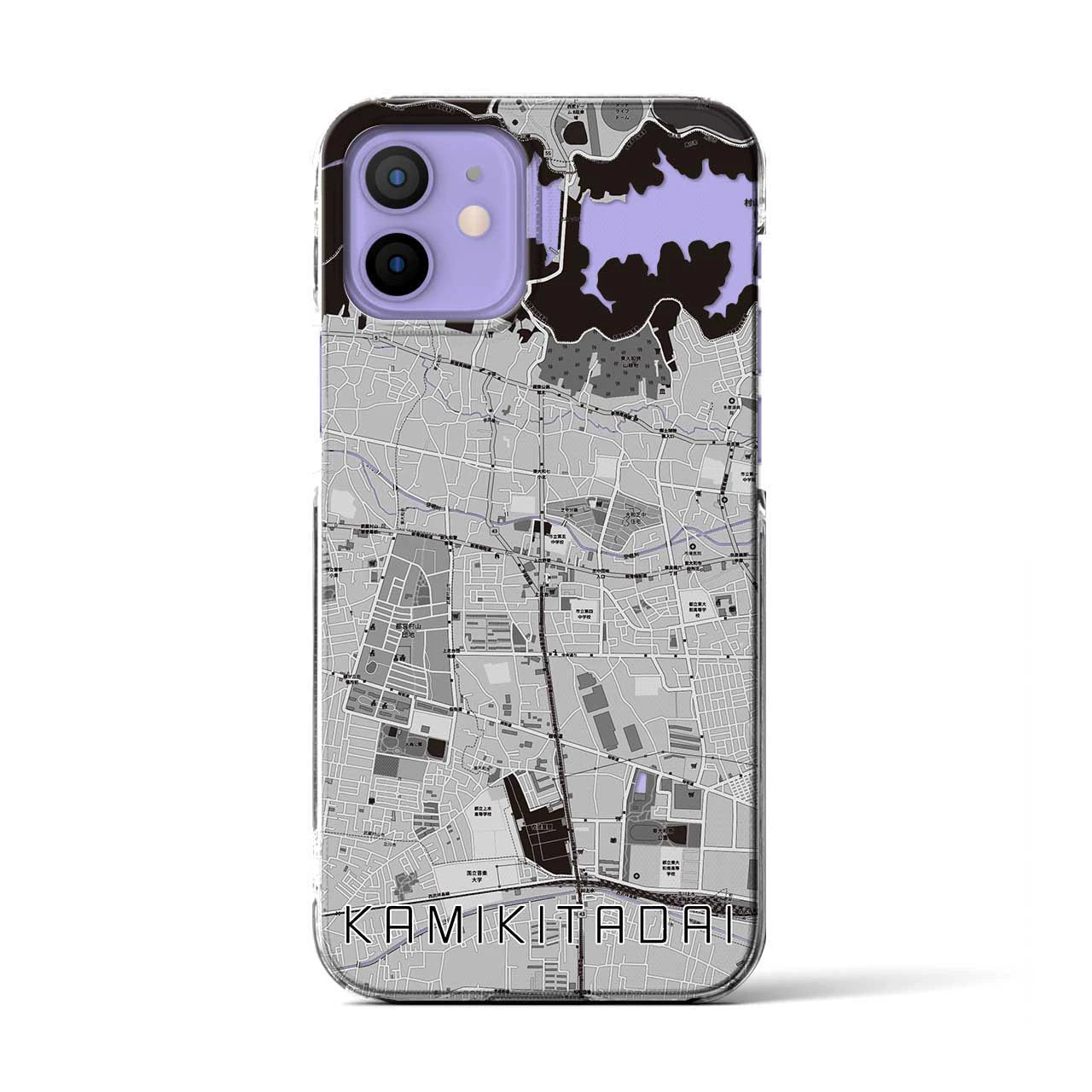 【上北台(東京都)】地図柄iPhoneケース(クリアタイプ)