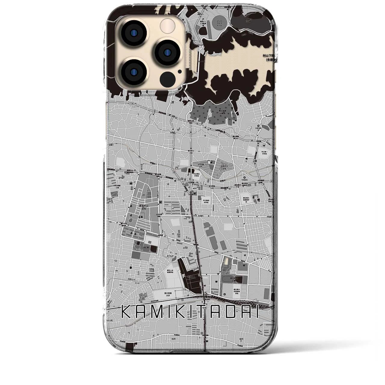 【上北台(東京都)】地図柄iPhoneケース(クリアタイプ)