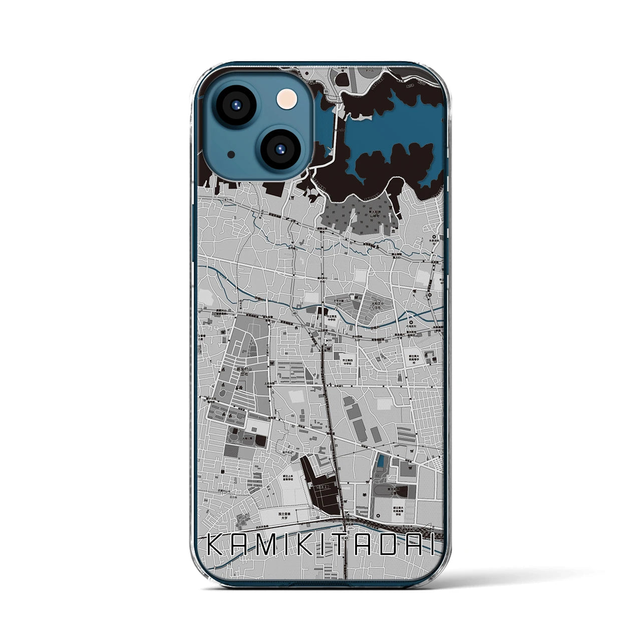 【上北台(東京都)】地図柄iPhoneケース(クリアタイプ)