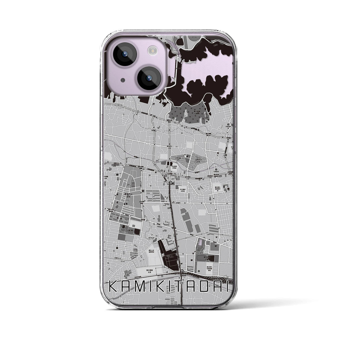 【上北台(東京都)】地図柄iPhoneケース(クリアタイプ)