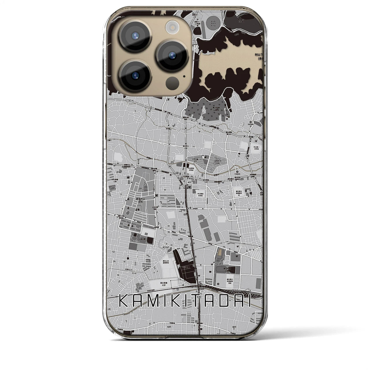 【上北台(東京都)】地図柄iPhoneケース(クリアタイプ)