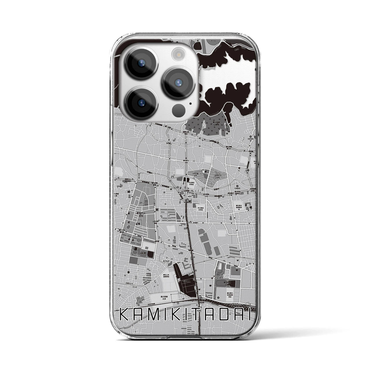 【上北台(東京都)】地図柄iPhoneケース(クリアタイプ)