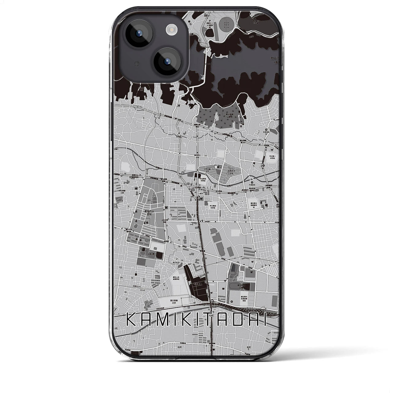 【上北台(東京都)】地図柄iPhoneケース(クリアタイプ)