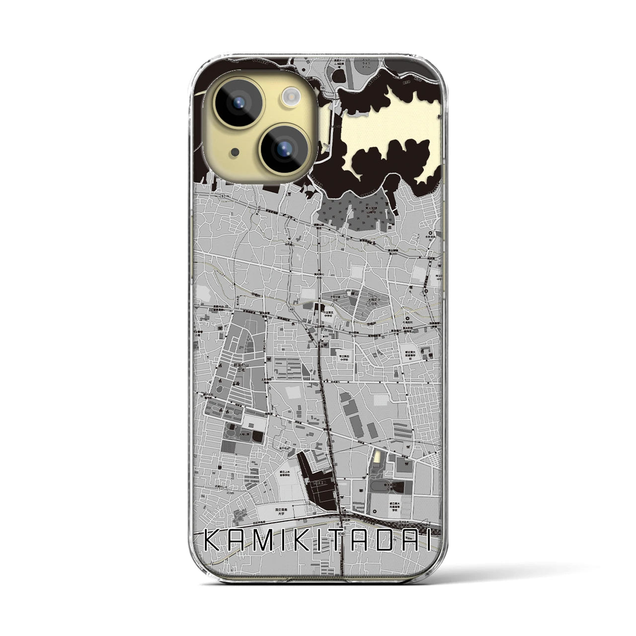 【上北台(東京都)】地図柄iPhoneケース(クリアタイプ)