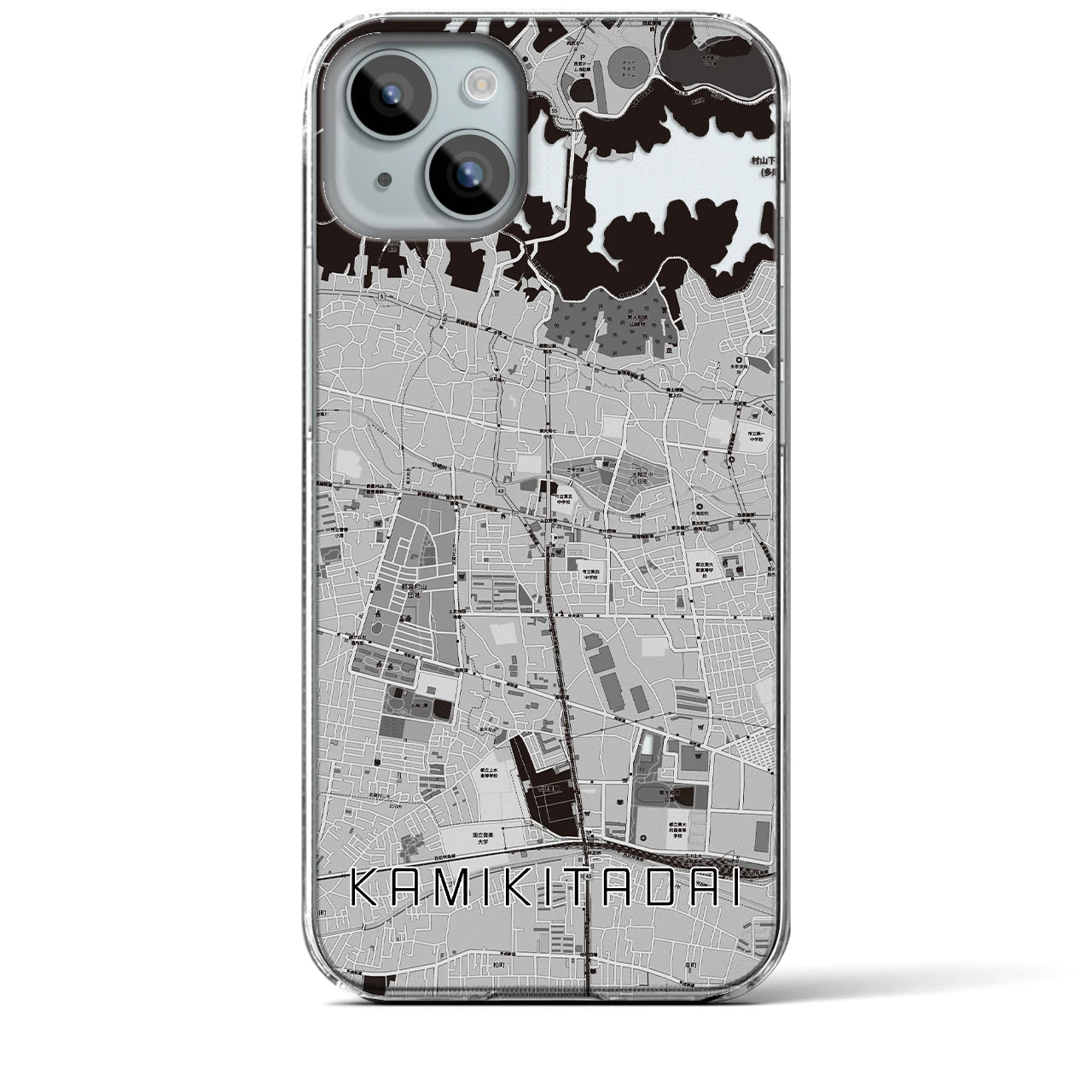 【上北台(東京都)】地図柄iPhoneケース(クリアタイプ)