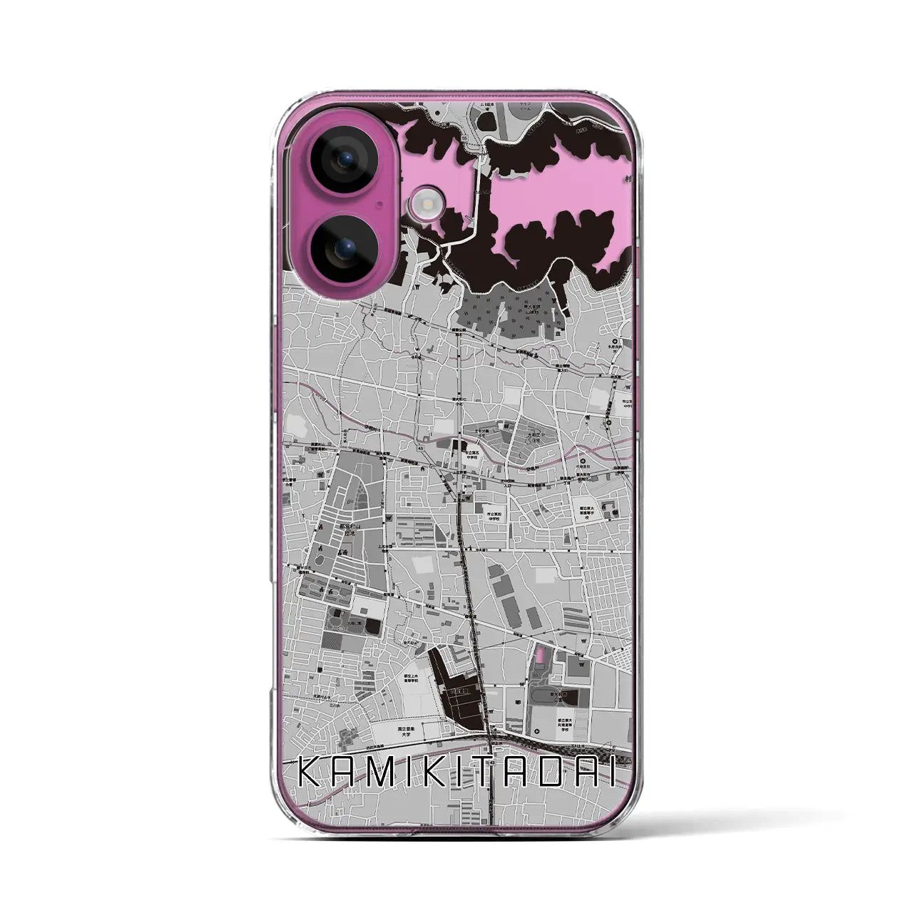 【上北台(東京都)】地図柄iPhoneケース(クリアタイプ)