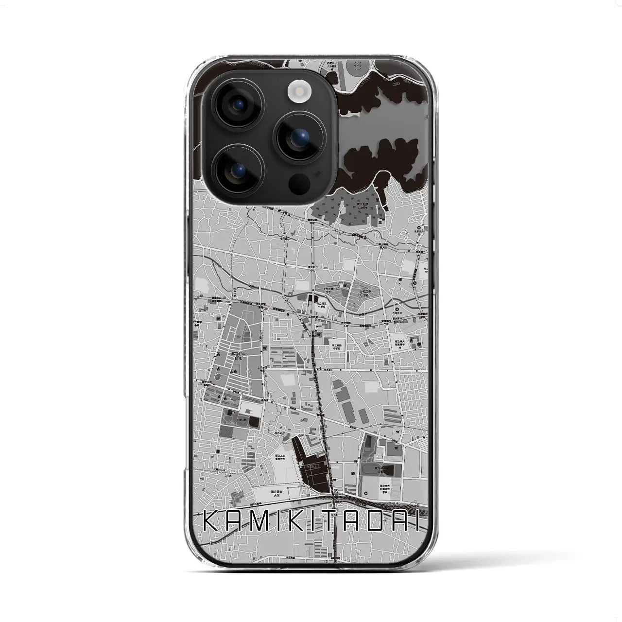 【上北台(東京都)】地図柄iPhoneケース(クリアタイプ)