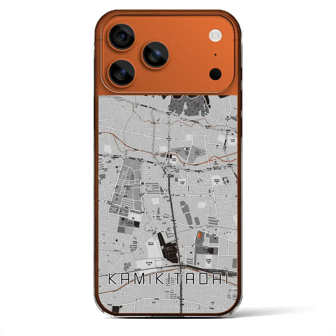 【上北台(東京都)】地図柄iPhoneケース(クリアタイプ)