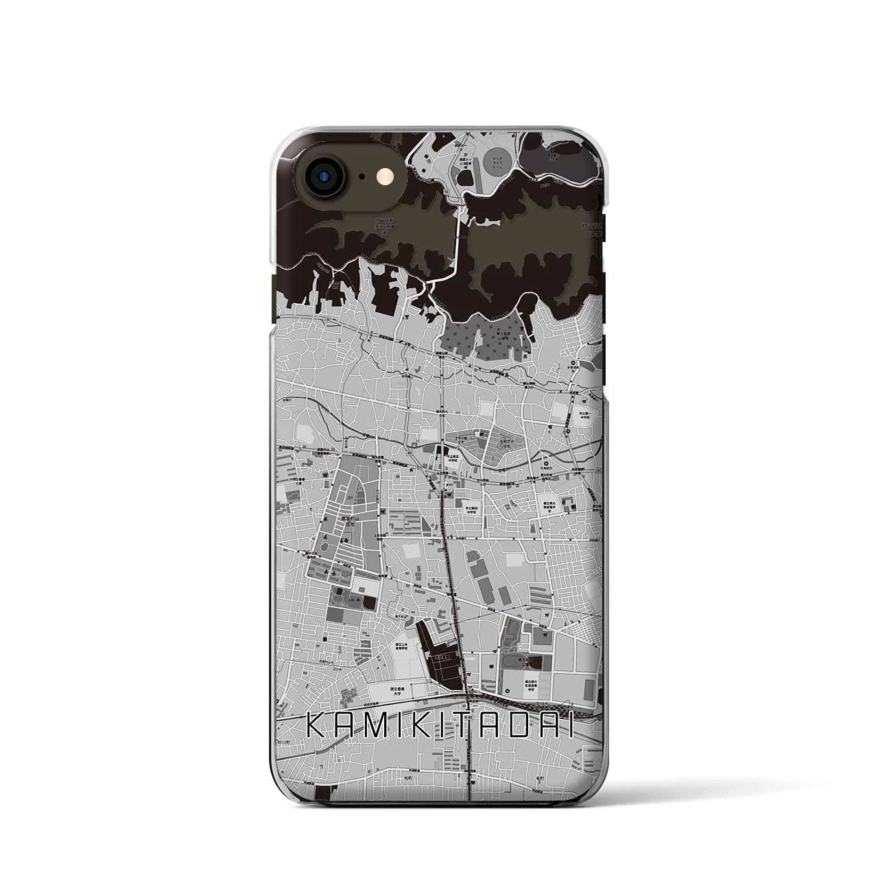 【上北台(東京都)】地図柄iPhoneケース(クリアタイプ)