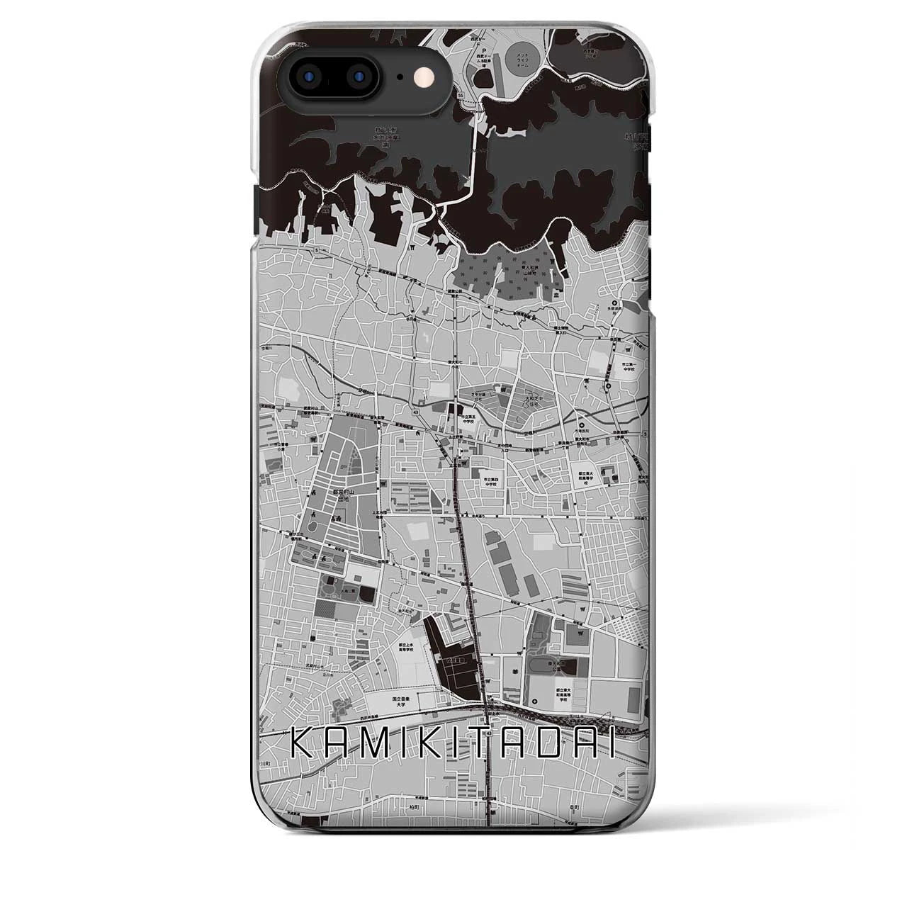 【上北台(東京都)】地図柄iPhoneケース(クリアタイプ)