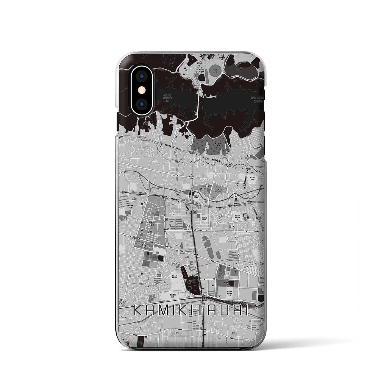 【上北台(東京都)】地図柄iPhoneケース(クリアタイプ)