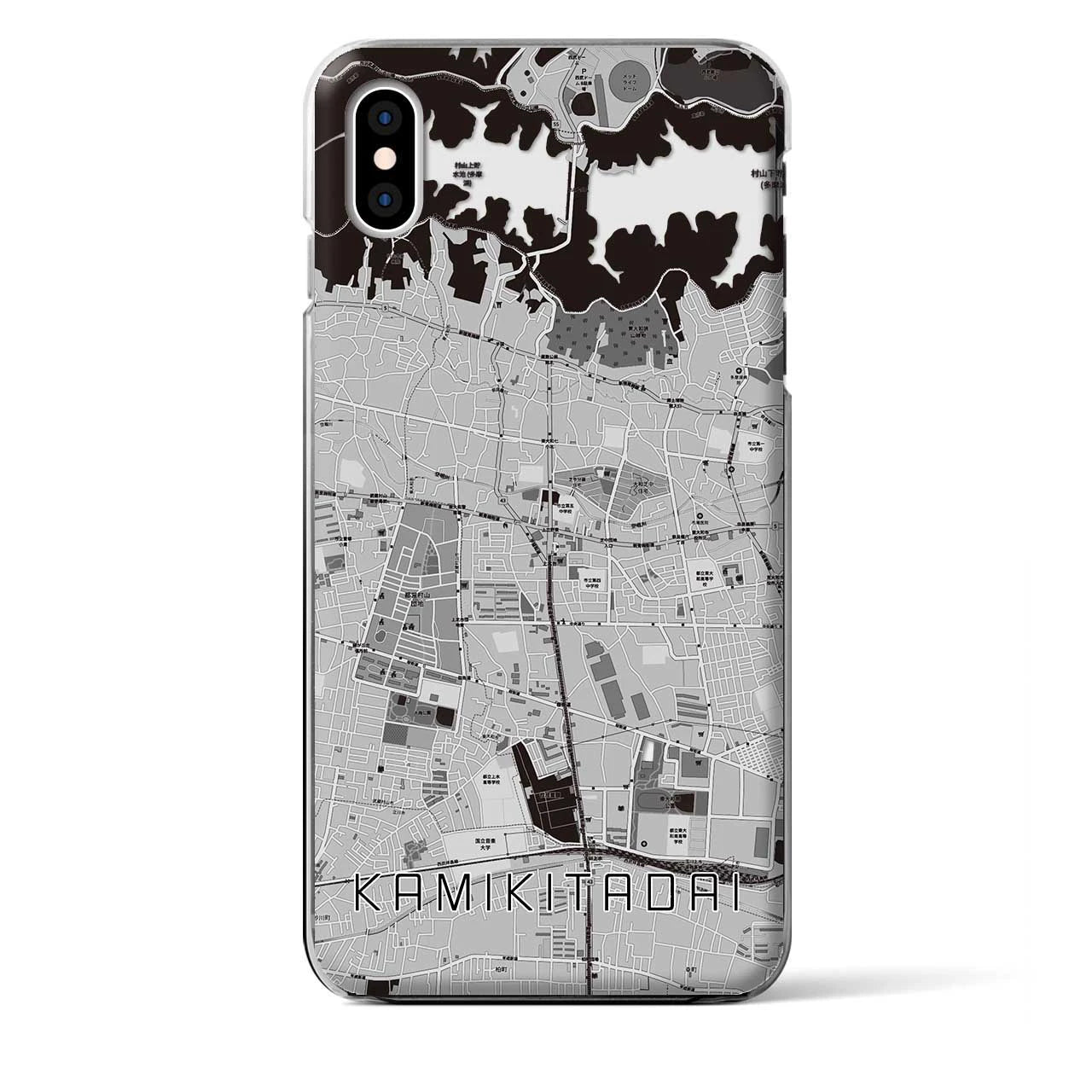 【上北台(東京都)】地図柄iPhoneケース(クリアタイプ)