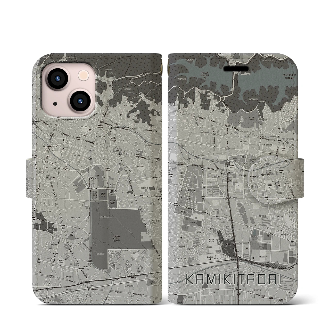 【上北台(東京都)】地図柄iPhoneケース(手帳タイプ)