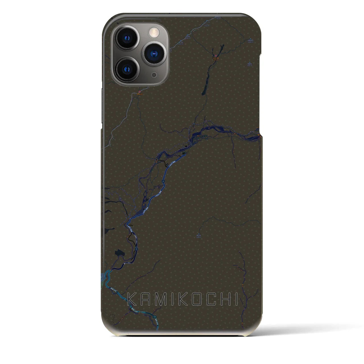 【上高地(長野県)】地図柄iPhoneケース(バックカバータイプ)