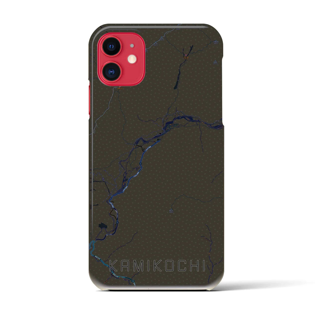 【上高地(長野県)】地図柄iPhoneケース(バックカバータイプ)