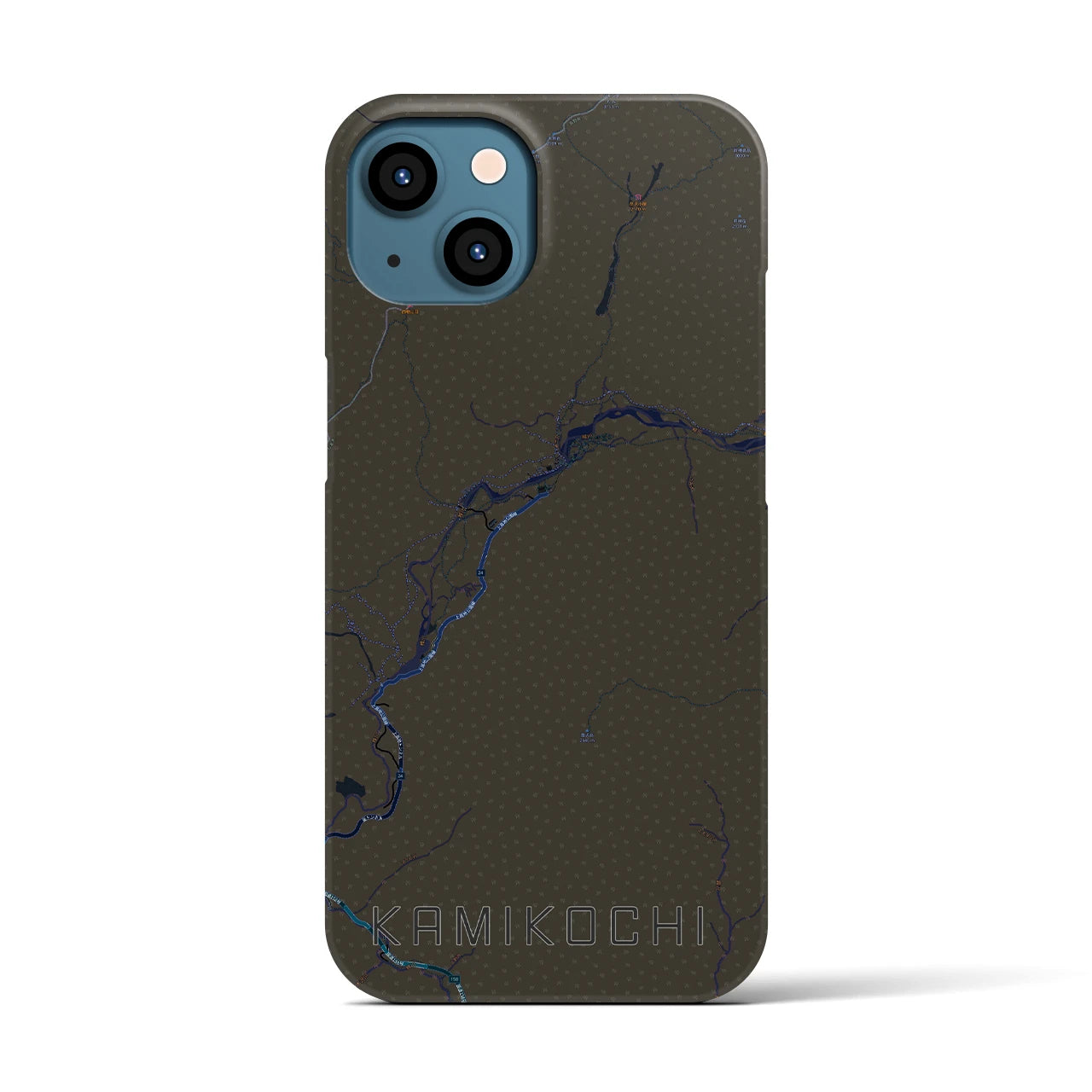 【上高地(長野県)】地図柄iPhoneケース(バックカバータイプ)