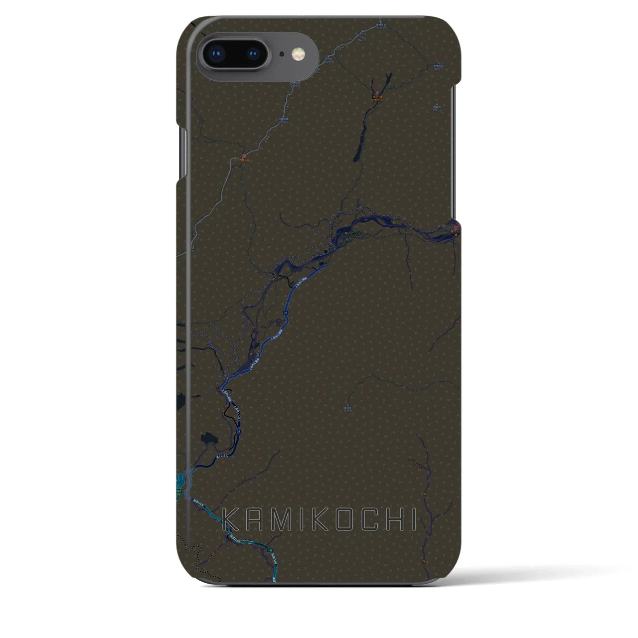 【上高地(長野県)】地図柄iPhoneケース(バックカバータイプ)