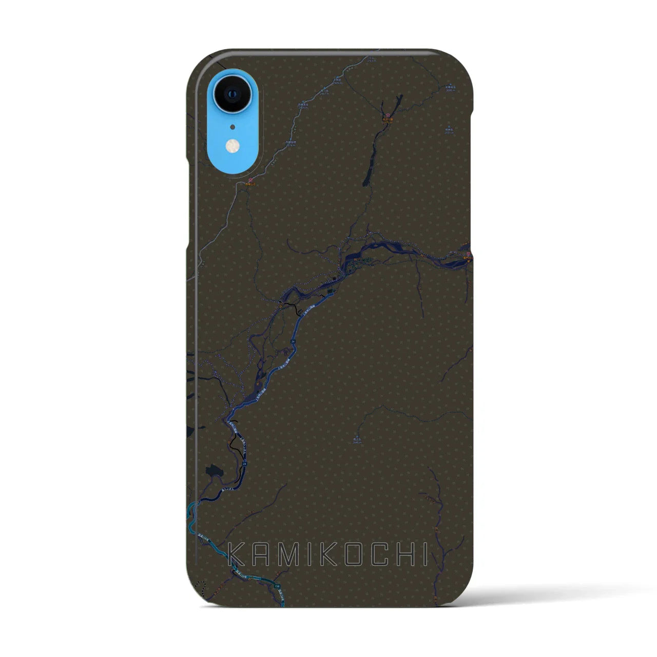 【上高地(長野県)】地図柄iPhoneケース(バックカバータイプ)