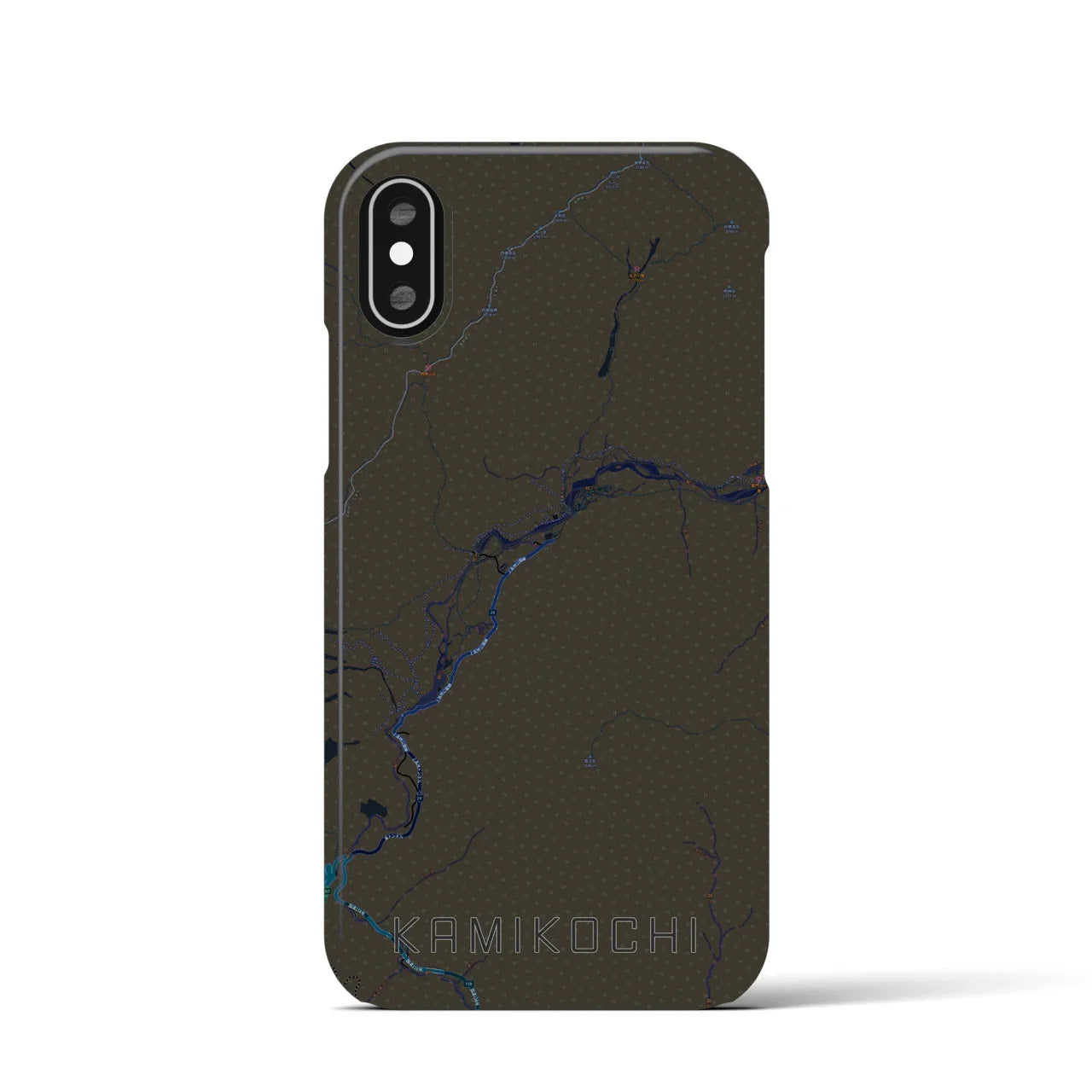 【上高地(長野県)】地図柄iPhoneケース(バックカバータイプ)