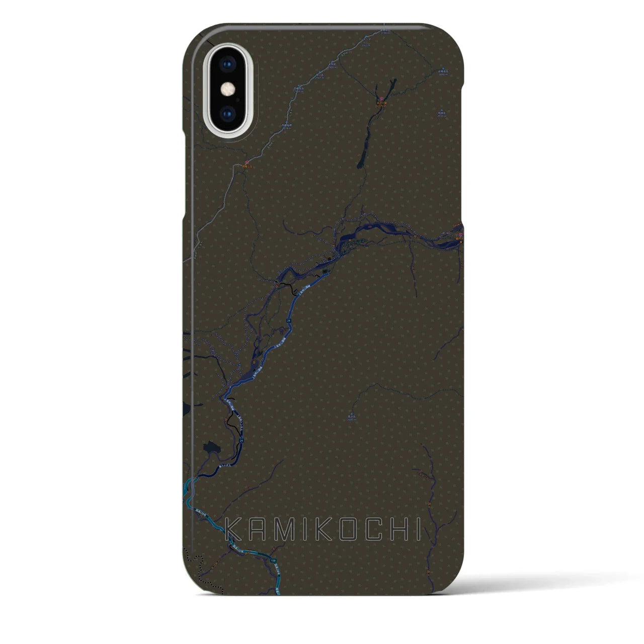 【上高地(長野県)】地図柄iPhoneケース(バックカバータイプ)